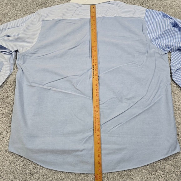 Brooks Brothers Madison Shirt Mens XXL Blue Crazy Pattern Button Long Sleeve - Picture 7 of 9